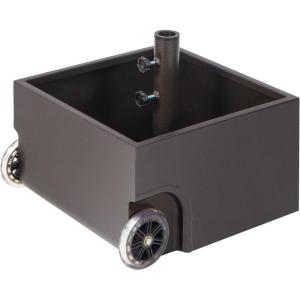 Giantex 170lbs Filled Umbrella Base with Wheels, Heavy Duty Umbrella Stand with Fillable Planter, Drainage Holes, Outdoor Market Umbrella Holder for Patio Garden Deck Pool (Brown)(Dark Brown)