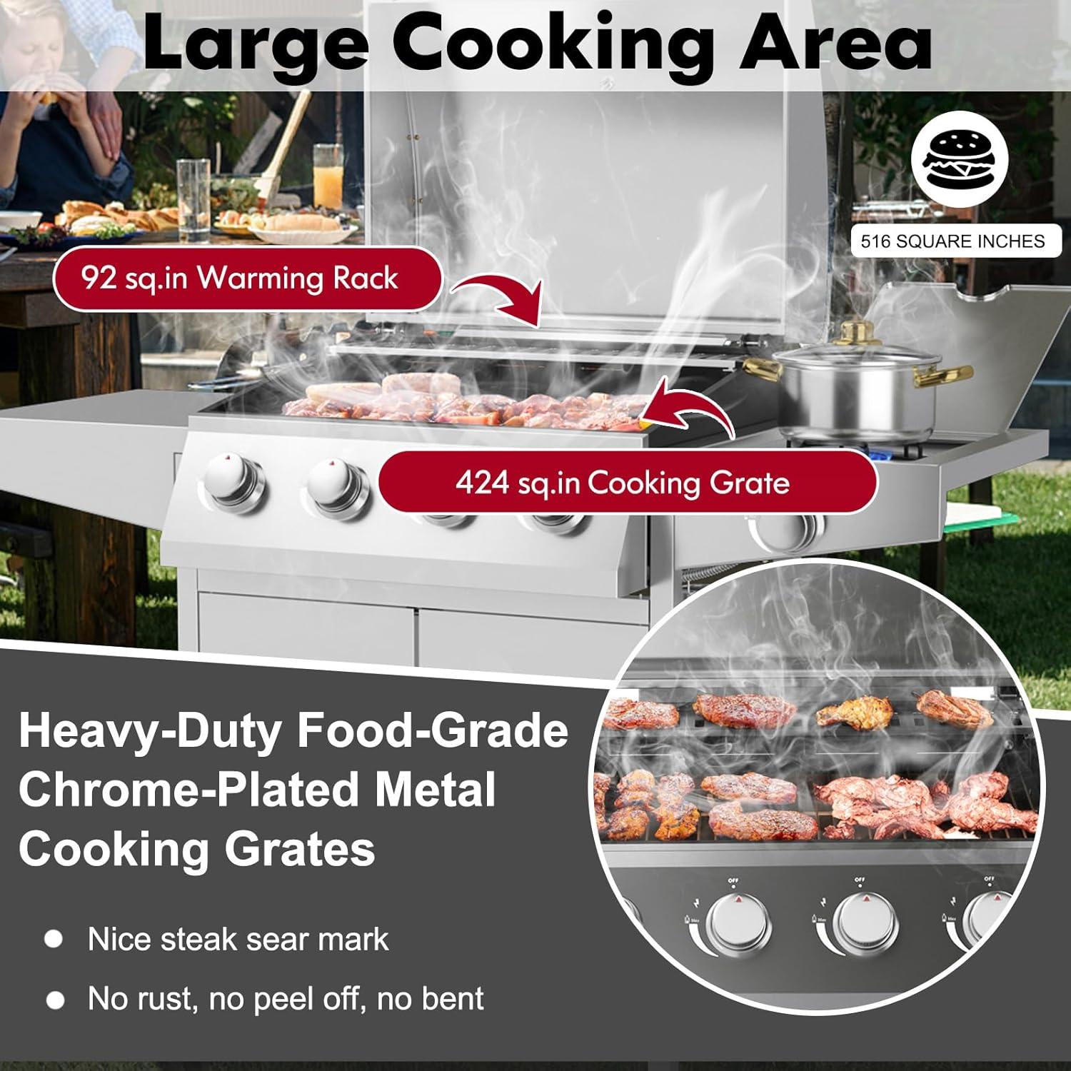 image:imageGiantex Portable Gas Grill with 2 Burner Max 20000 BTU total Folding Legs Builtin Thermometer Travel Locks Stainless Steel Tabletop Propane Gas Grill for Camping Picnic Cookout RV BBQStanding