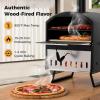 Giantex Outdoor Pizza Oven Wood Fired, 2-Layer Pizza Maker with 12-Inch Pizza Stone, Pizza Peel, Removable Cooking Rack, Waterproof Cover, Folding Legs, Outside Pizza Ovens for Camping Backyard BBQ(16 Inch)