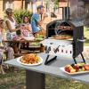 Giantex Outdoor Pizza Oven Wood Fired, 2-Layer Pizza Maker with 12-Inch Pizza Stone, Pizza Peel, Removable Cooking Rack, Waterproof Cover, Folding Legs, Outside Pizza Ovens for Camping Backyard BBQ(12 Inch)