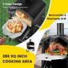 Giantex Outdoor Pizza Oven Wood Fired, 2-Layer Pizza Maker with 12-Inch Pizza Stone, Pizza Peel, Removable Cooking Rack, Waterproof Cover, Folding Legs, Outside Pizza Ovens for Camping Backyard BBQ(12 Inch)