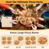 Giantex Outdoor Pizza Oven Wood Fired, 2-Layer Pizza Maker with 12-Inch Pizza Stone, Pizza Peel, Removable Cooking Rack, Waterproof Cover, Folding Legs, Outside Pizza Ovens for Camping Backyard BBQ(16 Inch)