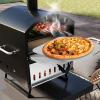 Giantex Outdoor Pizza Oven Wood Fired, 2-Layer Pizza Maker with 12-Inch Pizza Stone, Pizza Peel, Removable Cooking Rack, Waterproof Cover, Folding Legs, Outside Pizza Ovens for Camping Backyard BBQ(16 Inch)