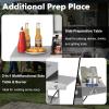 Giantex Portable Gas Grill with 2 Burner, Max. 20,000 BTU total, Folding Legs, Built-in Thermometer, Travel Locks, Stainless Steel Tabletop Propane Gas Grill for Camping Picnic Cookout RV BBQ(Standing)