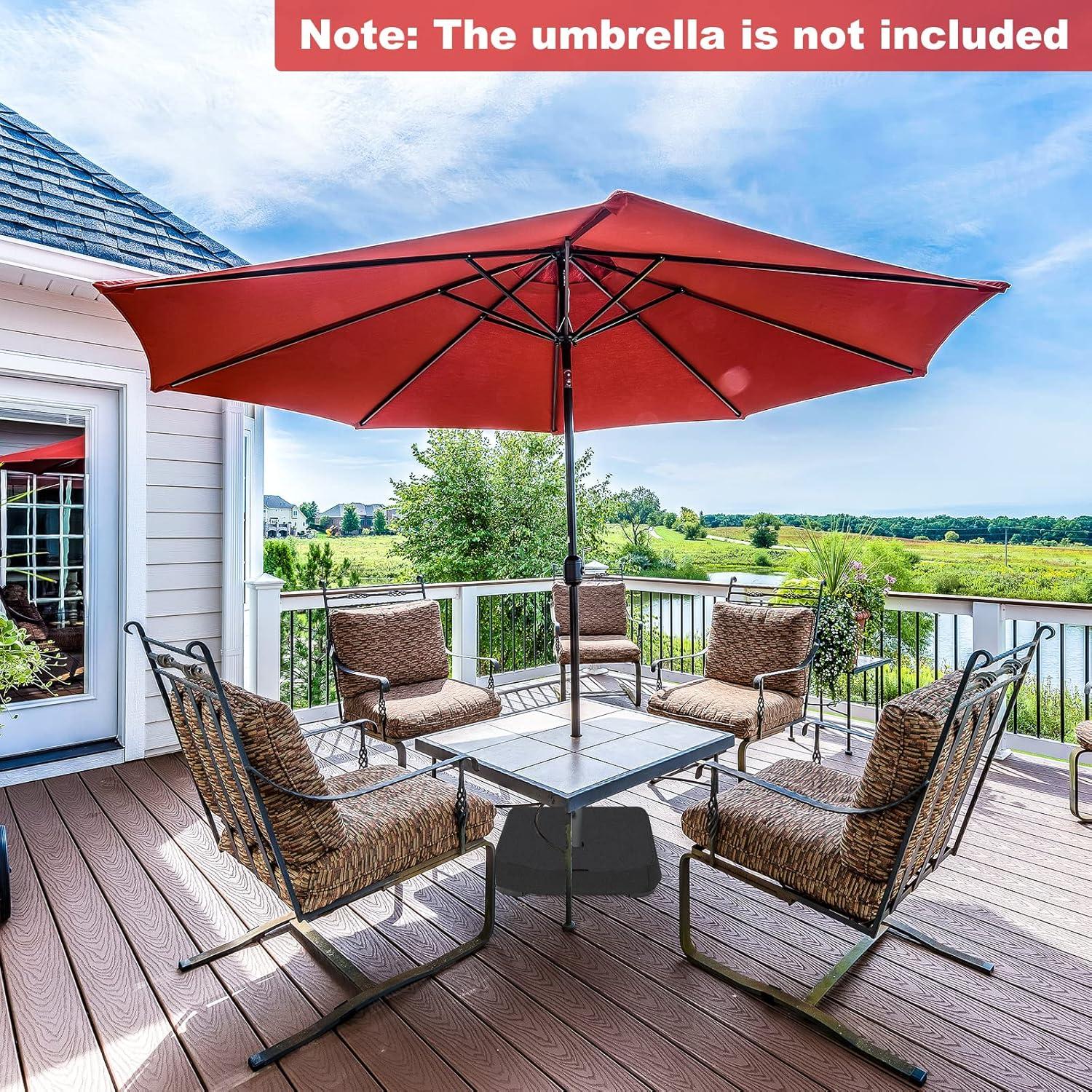 image:imageGiantex 200lbs Filled Umbrella Base with 2 Sandbags Adjustable Knobs AllWeather Cover Fit for Poles up to 19 Large Outdoor Umbrella Stand Holder for Market Poolside Patio Table Umbrella