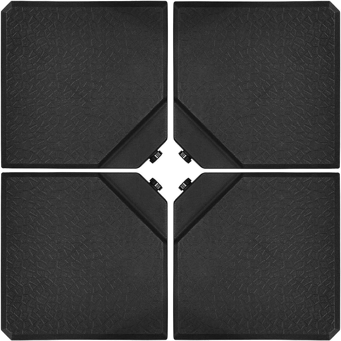 image:imageGiantex 212 lbs Fillable Offset Patio Umbrella Base 4PCS Cantilever Umbrella Stand Water Sand Filled 4 Pin Connectors Weighted Outdoor Market Umbrella Pole Holder for Poolside Garden Yard BlackBlack