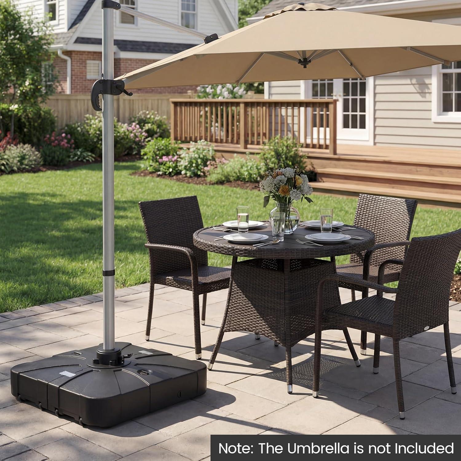 image:imageGiantex Cantilever Umbrella Base with Wheels 243 lbs Water Filled Umbrella Stand for Offset Patio Umbrella 335 inch Heavy Duty Square Offset Umbrella Holder for Deck Garden Poolside285 Pounds