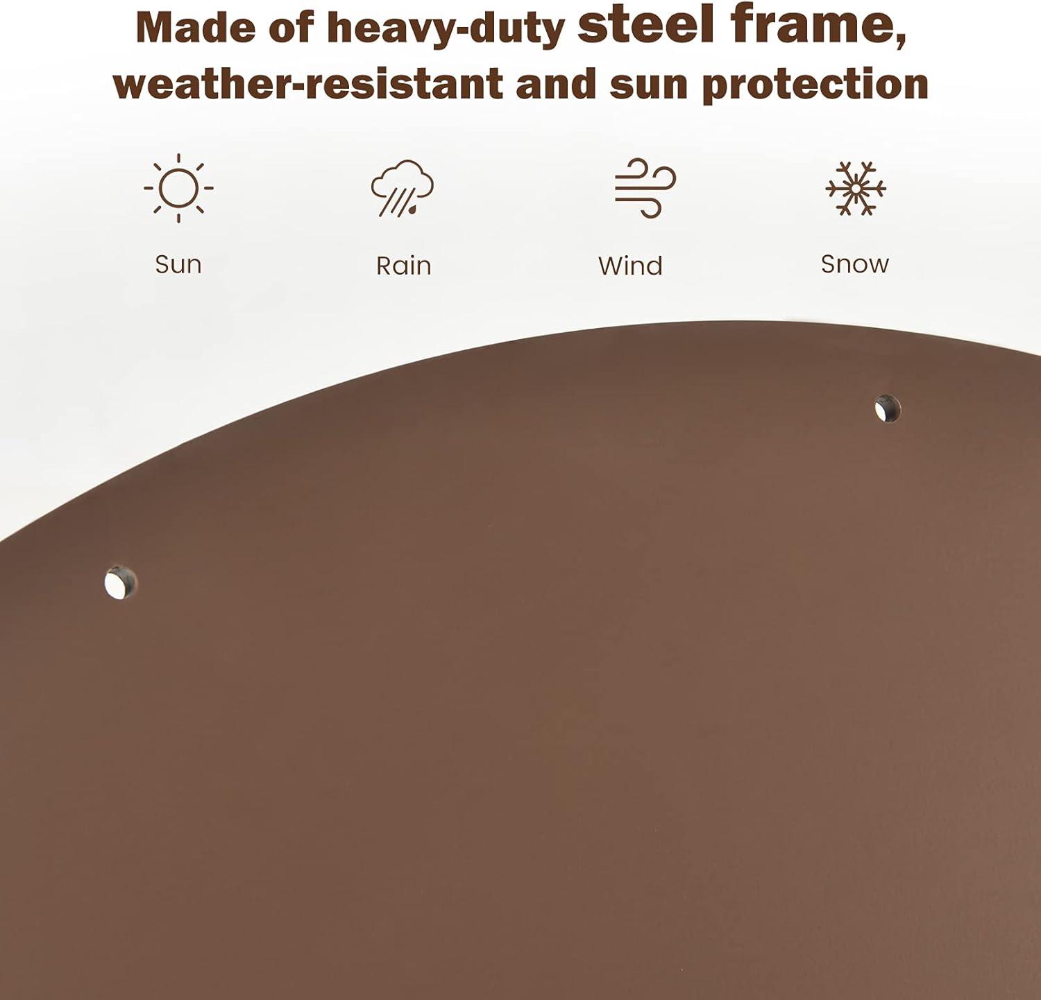 image:imageGiantex Patio Umbrella Base 59 LBS HeavyDuty Round Umbrella Stand 295 Inch Outdoor Steel Umbrella Holder for Poolside Backyard Lawn Brown