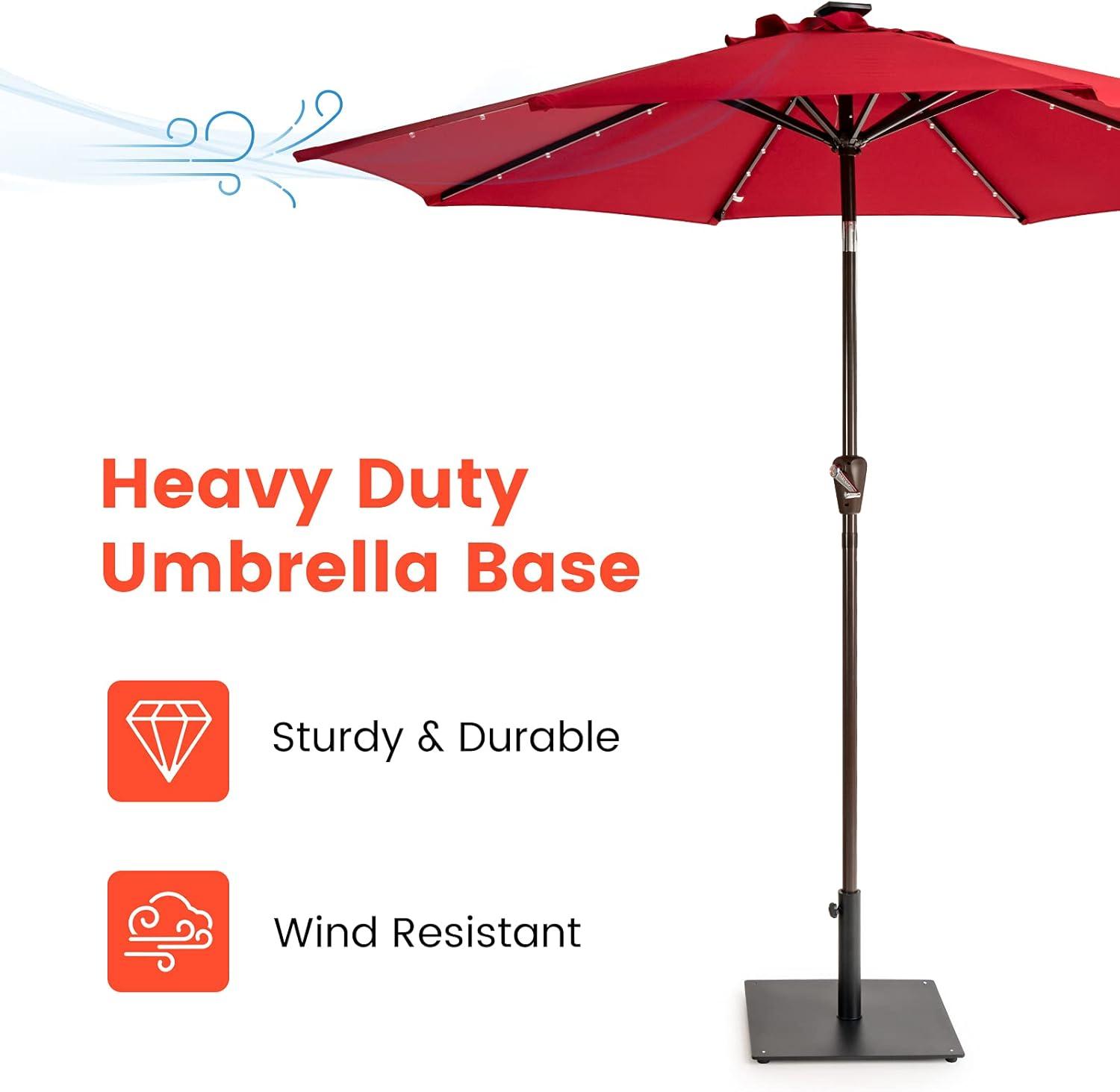 image:imageGiantex Square Umbrella Base 36 LBS Steel Heavy Duty Patio Market Umbrella Stand with 2 Adapters 20 Inch Outdoor Plate Stand with Adjustable Foot Suitable for Backyard Deck Poolside Patio20 Inch