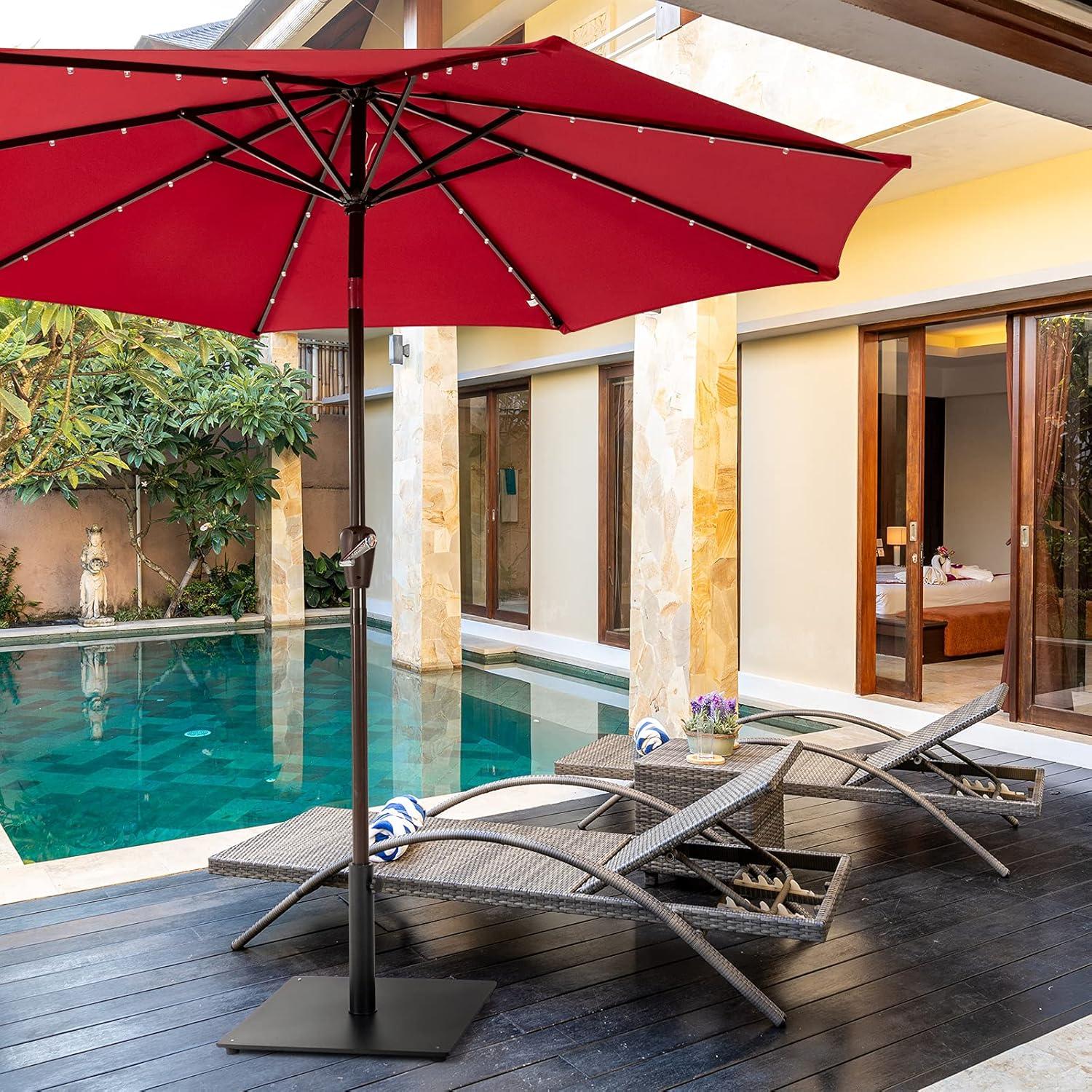 image:imageGiantex Square Umbrella Base 36 LBS Steel Heavy Duty Patio Market Umbrella Stand with 2 Adapters 20 Inch Outdoor Plate Stand with Adjustable Foot Suitable for Backyard Deck Poolside Patio20 Inch