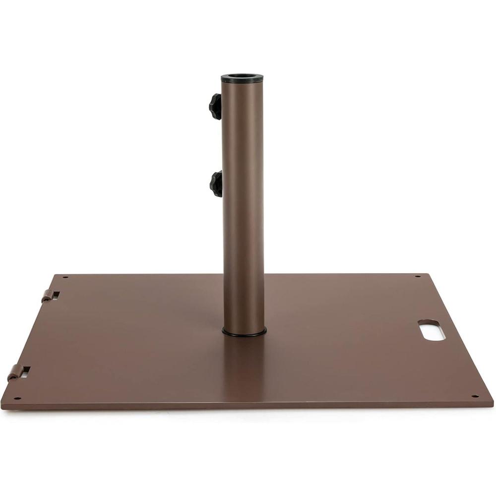 image:imageGiantex Patio Umbrella Base 50 Lbs Steel Heavy Duty Umbrella Stand with Wheels 24 Inch Square Umbrella Base with 2 Tightening Knobs Suitable for Backyard Deck Poolside Patio