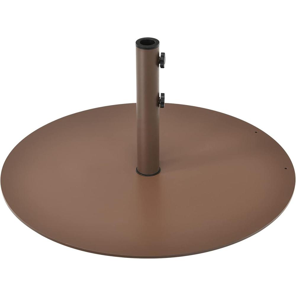 image:imageGiantex Patio Umbrella Base 59 LBS HeavyDuty Round Umbrella Stand 295 Inch Outdoor Steel Umbrella Holder for Poolside Backyard Lawn Brown