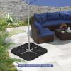 Giantex 212 lbs Fillable Offset Patio Umbrella Base, 4PCS Cantilever Umbrella Stand Water Sand Filled, 4 Pin Connectors, Weighted Outdoor Market Umbrella Pole Holder for Poolside Garden Yard (Black)(Black)
