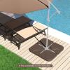 Giantex 212 lbs Fillable Offset Patio Umbrella Base, 4PCS Cantilever Umbrella Stand Water Sand Filled, 4 Pin Connectors, Weighted Outdoor Market Umbrella Pole Holder for Poolside Garden Yard (Black)(Brown)