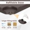 Giantex 212 lbs Fillable Offset Patio Umbrella Base, 4PCS Cantilever Umbrella Stand Water Sand Filled, 4 Pin Connectors, Weighted Outdoor Market Umbrella Pole Holder for Poolside Garden Yard (Black)(Brown)