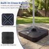 Giantex Cantilever Umbrella Base with Wheels, 243 lbs Water Filled Umbrella Stand for Offset Patio Umbrella, 33.5 inch Heavy Duty Square Offset Umbrella Holder for Deck Garden Poolside(285 Pounds)