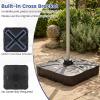 Giantex Cantilever Umbrella Base with Wheels, 243 lbs Water Filled Umbrella Stand for Offset Patio Umbrella, 33.5 inch Heavy Duty Square Offset Umbrella Holder for Deck Garden Poolside(375 Pounds)