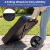 Giantex Cantilever Umbrella Base with Wheels, 243 lbs Water Filled Umbrella Stand for Offset Patio Umbrella, 33.5 inch Heavy Duty Square Offset Umbrella Holder for Deck Garden Poolside(375 Pounds)