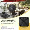 Giantex Cantilever Umbrella Base with Wheels, 243 lbs Water Filled Umbrella Stand for Offset Patio Umbrella, 33.5 inch Heavy Duty Square Offset Umbrella Holder for Deck Garden Poolside(243.0 Pounds)