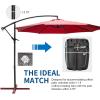 Giantex Fillable Offset Umbrella Base, 210 lbs Umbrella Weighted Stand for Cantilever Umbrella, Filled with Water or Sand, Heavy Duty HDPE Offset Patio Umbrella Base Stand with Wheels for Lawn Garden