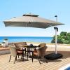 Giantex Fillable Offset Umbrella Base, 210 lbs Umbrella Weighted Stand for Cantilever Umbrella, Filled with Water or Sand, Heavy Duty HDPE Offset Patio Umbrella Base Stand with Wheels for Lawn Garden