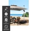 Giantex Fillable Offset Umbrella Base, 210 lbs Umbrella Weighted Stand for Cantilever Umbrella, Filled with Water or Sand, Heavy Duty HDPE Offset Patio Umbrella Base Stand with Wheels for Lawn Garden