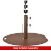Giantex Patio Umbrella Base, 50 LBS Rolling Heavy-Duty Round Umbrella Stand, 27.5 Inch Outdoor Steel Umbrella Holder with 2 Tightening Knobs, Suitable for Poolside, Backyard, Lawn, Garden