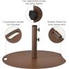 Giantex Patio Umbrella Base, 50 LBS Rolling Heavy-Duty Round Umbrella Stand, 27.5 Inch Outdoor Steel Umbrella Holder with 2 Tightening Knobs, Suitable for Poolside, Backyard, Lawn, Garden