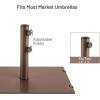 Giantex Patio Umbrella Base, 50 Lbs Steel Heavy Duty Umbrella Stand with Wheels, 24 Inch Square Umbrella Base with 2 Tightening Knobs, Suitable for Backyard, Deck, Poolside, Patio