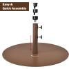 Giantex Patio Umbrella Base, 59 LBS Heavy-Duty Round Umbrella Stand, 29.5 Inch Outdoor Steel Umbrella Holder for Poolside, Backyard, Lawn, Brown