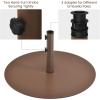 Giantex Patio Umbrella Base, 59 LBS Heavy-Duty Round Umbrella Stand, 29.5 Inch Outdoor Steel Umbrella Holder for Poolside, Backyard, Lawn, Brown