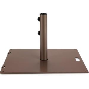 Giantex Patio Umbrella Base, 50 Lbs Steel Heavy Duty Umbrella Stand with Wheels, 24 Inch Square Umbrella Base with 2 Tightening Knobs, Suitable for Backyard, Deck, Poolside, Patio