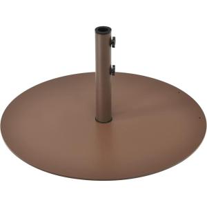 Giantex Patio Umbrella Base, 59 LBS Heavy-Duty Round Umbrella Stand, 29.5 Inch Outdoor Steel Umbrella Holder for Poolside, Backyard, Lawn, Brown