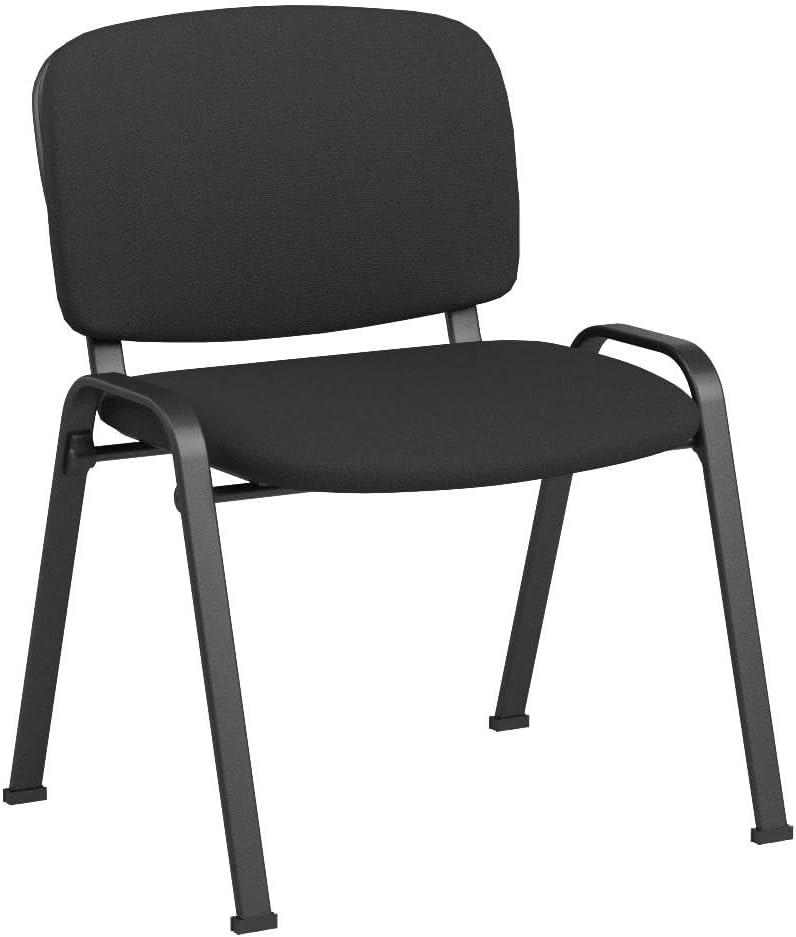 image:imageGiantex Set of 5 Conference Chair with Ergonomic Upholstered Seat Protective Foot Pad Elegant and Stackable Design for Home amp Office Waiting Room Guest Room 5 Pieces Reception Executive Chair SetBlack