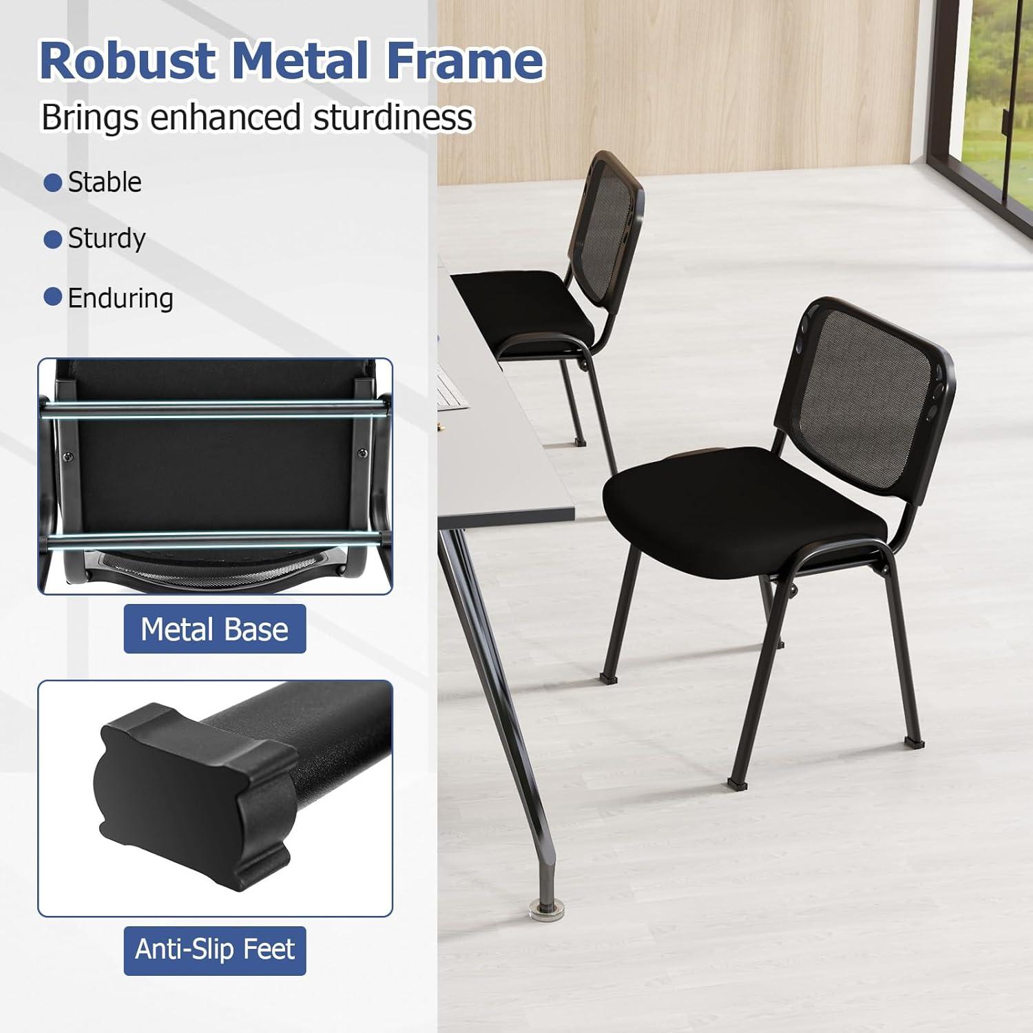 image:imageGiantex Set of 5 Office Guest Chair Stackable Waiting Room Chair with Padded Seat Metal Frame 330Lbs Capacity Conference Room Chair Reception Chair for Lobby Training Room Meeting Room 13