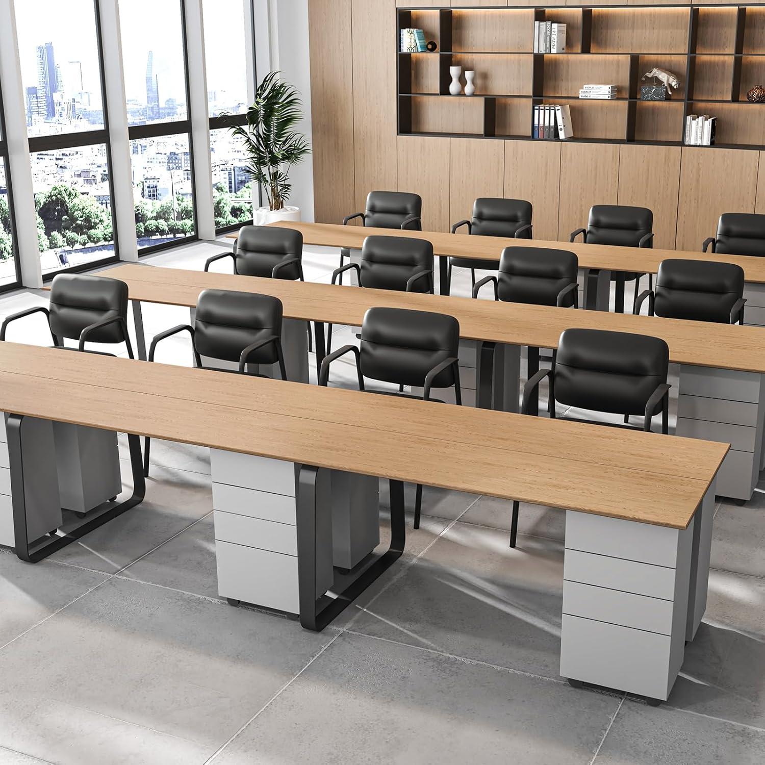 image:imageGiantex Waiting Room Chair Set of 2 Upholstered Reception Chairs with Mixed PU Leather Integrated Armrests Conference Chair Office Guest Chairs No Wheels for Meeting Room Lobby Chairs 1 BlackBlack