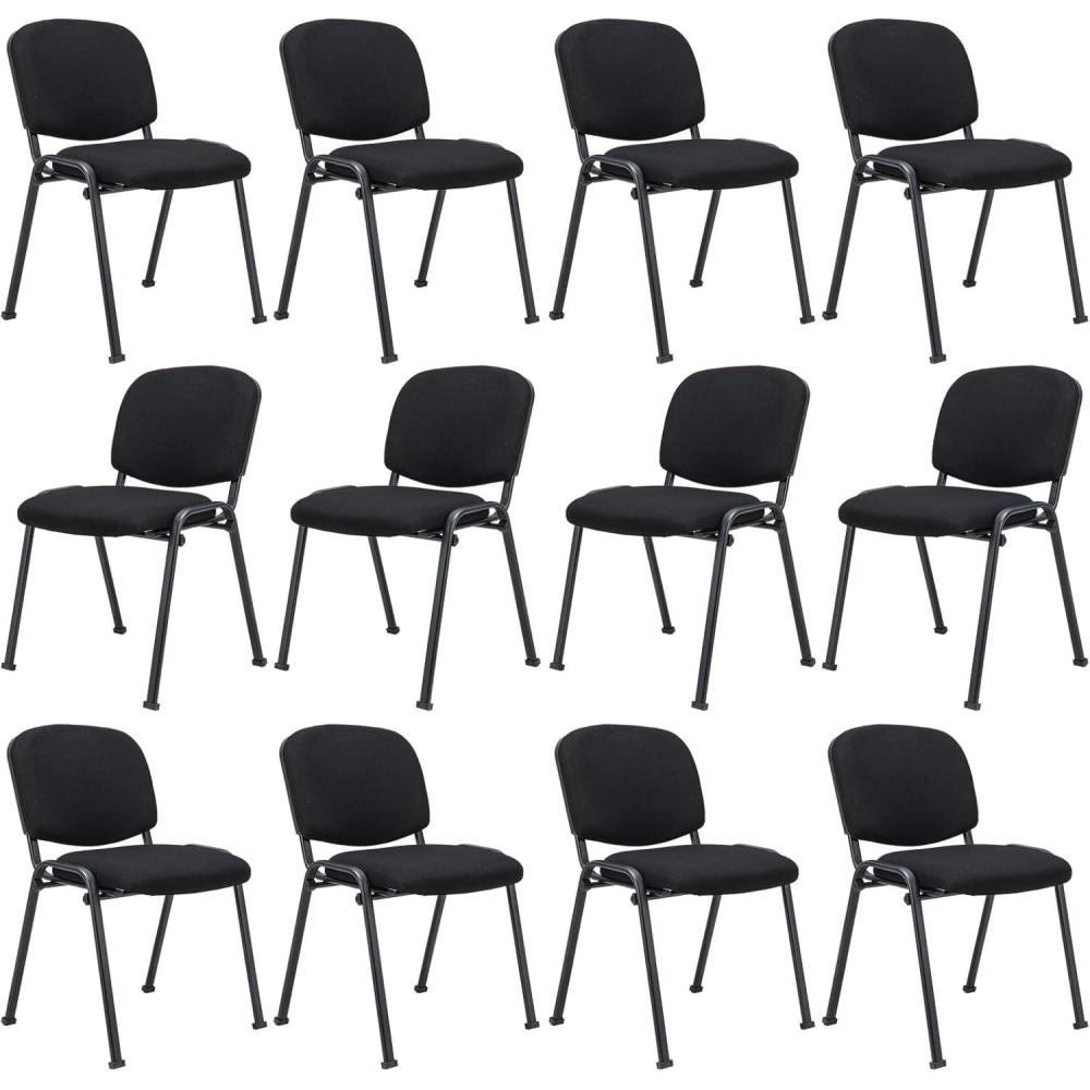 image:imageGiantex 5Pack Conference Chair Set Stackable Guest Chair with Metal Frame Padded Cushion Stacking Reception Chair Lobby Chairs Set of 5 Stackable Chairs Office Waiting Room Chair Black12