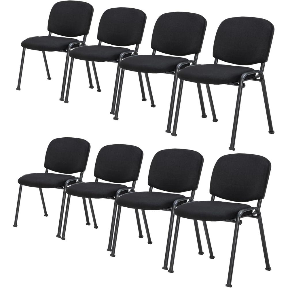 image:imageGiantex 5Pack Conference Chair Set Stackable Guest Chair with Metal Frame Padded Cushion Stacking Reception Chair Lobby Chairs Set of 5 Stackable Chairs Office Waiting Room Chair Black8