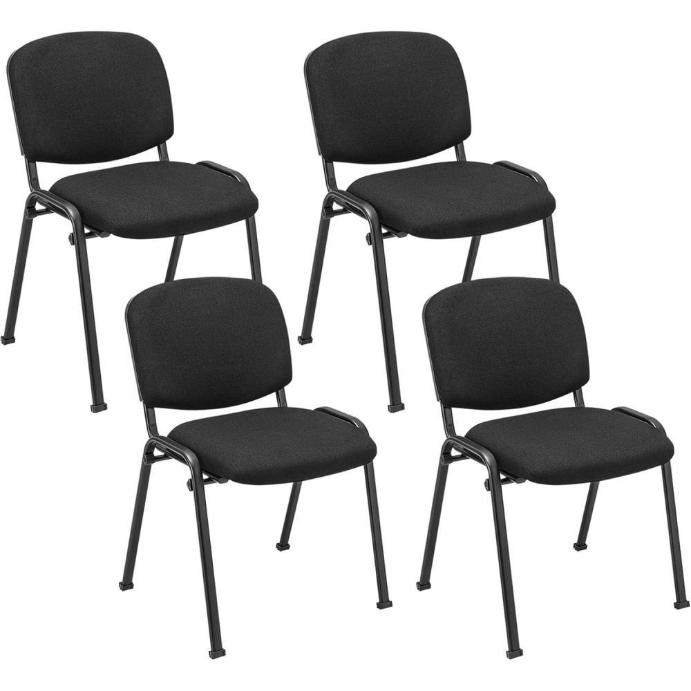 image:imageGiantex 5Pack Conference Chair Set Stackable Guest Chair with Metal Frame Padded Cushion Stacking Reception Chair Lobby Chairs Set of 5 Stackable Chairs Office Waiting Room Chair Black4