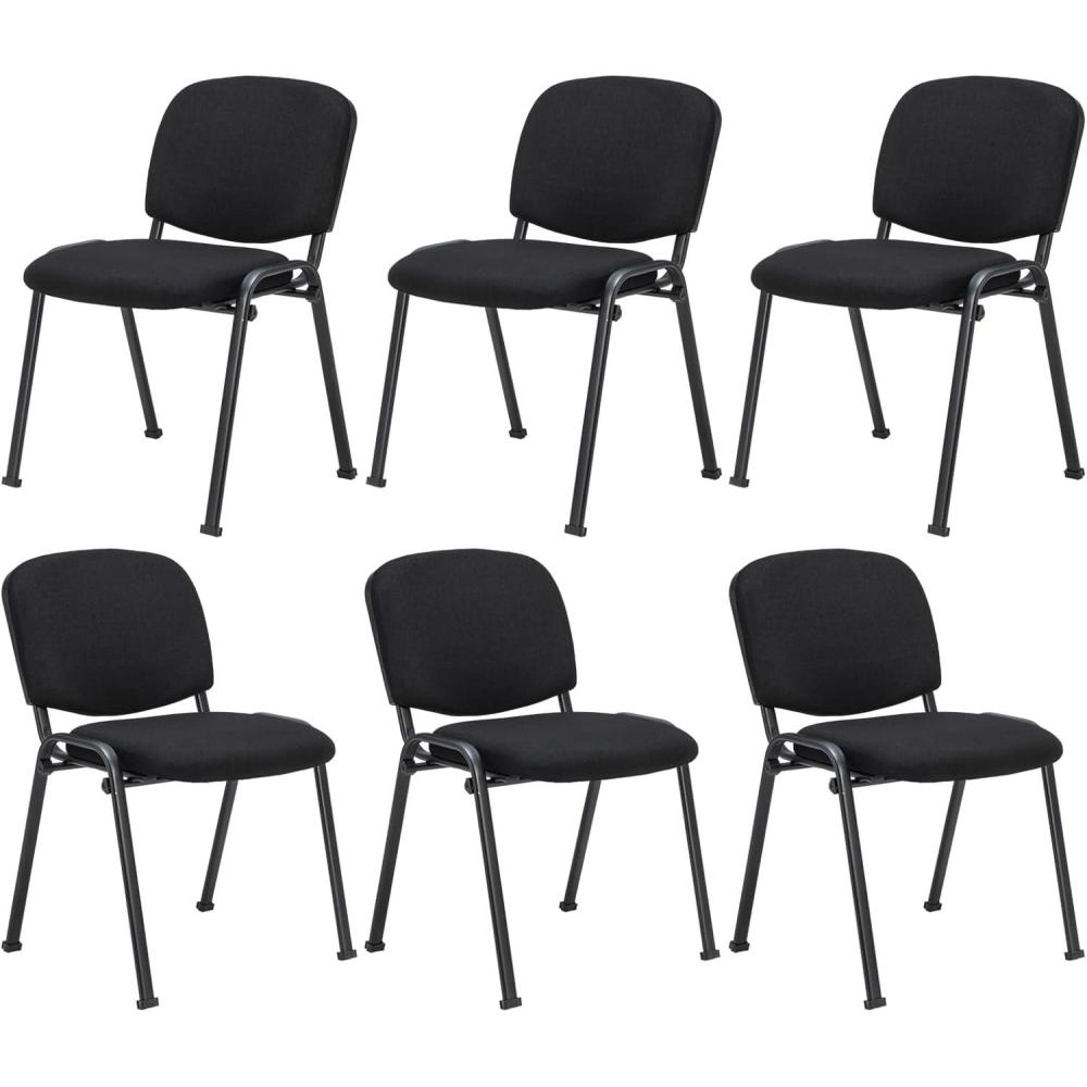 image:imageGiantex 5Pack Conference Chair Set Stackable Guest Chair with Metal Frame Padded Cushion Stacking Reception Chair Lobby Chairs Set of 5 Stackable Chairs Office Waiting Room Chair Black6