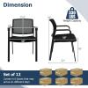 Giantex 2-Pack Reception Room Chair Set with Mesh Back, Metal Frame & Padded Seat, Armrests, No Wheels, Stacking Guest Chairs for Office, Waiting Room, Lobby, Meeting, Black(12)