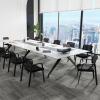 Giantex 2-Pack Reception Room Chair Set with Mesh Back, Metal Frame & Padded Seat, Armrests, No Wheels, Stacking Guest Chairs for Office, Waiting Room, Lobby, Meeting, Black(12)