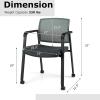 Giantex 2-Pack Waiting Room Chair Set, Rolling Office Desk Chairs with PU Wheels, Armrests, Stackable Guest Chair for Office, School, Lobby,Reception, Conference, Black(Grey)