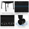 Giantex 2-Pack Waiting Room Chair Set, Rolling Office Desk Chairs with PU Wheels, Armrests, Stackable Guest Chair for Office, School, Lobby,Reception, Conference, Black(Black)