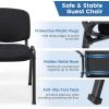 Giantex 5-Pack Conference Chair Set – Stackable Guest Chair with Metal Frame, Padded Cushion, Stacking Reception Chair, Lobby Chairs Set of 5, Stackable Chairs, Office Waiting Room Chair, Black(4)