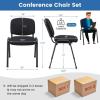 Giantex 5-Pack Conference Chair Set – Stackable Guest Chair with Metal Frame, Padded Cushion, Stacking Reception Chair, Lobby Chairs Set of 5, Stackable Chairs, Office Waiting Room Chair, Black(4)