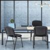 Giantex 5-Pack Conference Chair Set – Stackable Guest Chair with Metal Frame, Padded Cushion, Stacking Reception Chair, Lobby Chairs Set of 5, Stackable Chairs, Office Waiting Room Chair, Black(8)