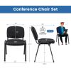 Giantex 5-Pack Conference Chair Set – Stackable Guest Chair with Metal Frame, Padded Cushion, Stacking Reception Chair, Lobby Chairs Set of 5, Stackable Chairs, Office Waiting Room Chair, Black(12)