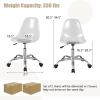 Giantex Acrylic Clear Desk Chair with PU Leather Cushion, Modern Small Home Office Chair with Wheels, Armless Swivel Rolling Vanity Chair for Office, Make up, Small Spaces Bedroom(2)