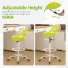 Giantex Drafting Chair with Back, Tall Office Chair with Footrest & Adjustable Height, Ergonomic Standing Desk Chair for Counter Height Desk, Home Kitchen, Green(2)